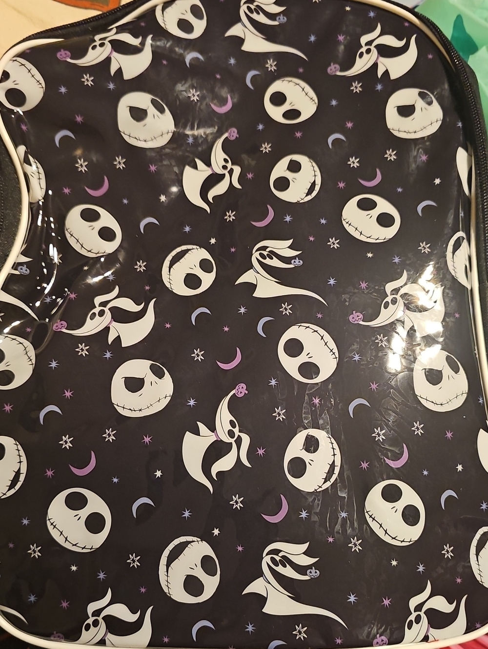 Disney Black Backpack with White Jack Skellington & Purple Accents